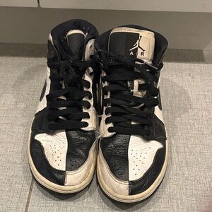 Jordan 1s half black half white